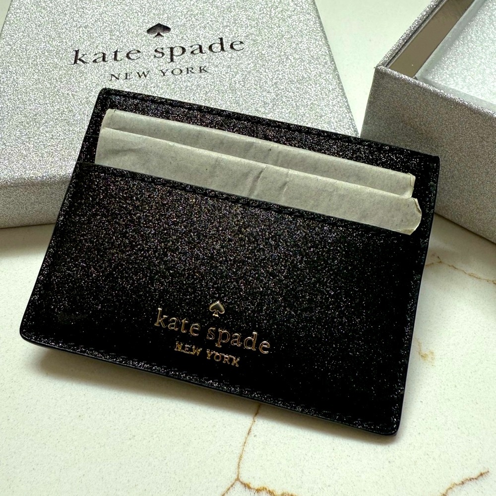 NWT Kate Spade Glitter Slim Cardholder